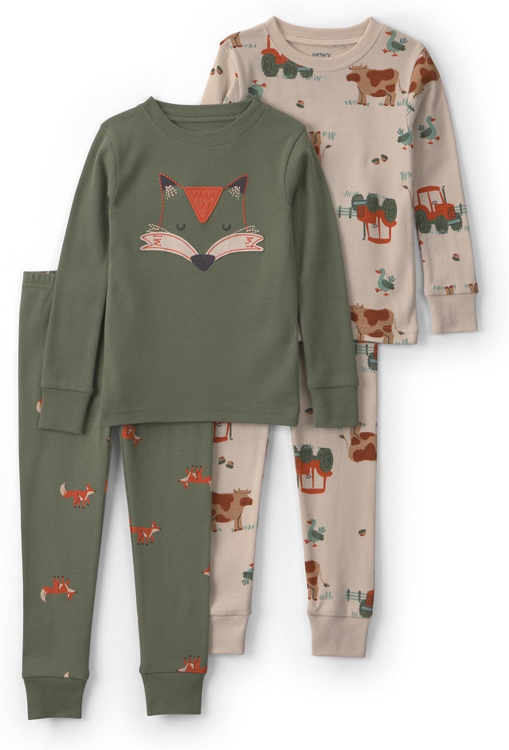 Carter's Boys' 4-piece Tight Fit Cotton Pajama Set