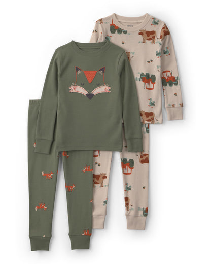 Carter's Boys' 4-piece Tight Fit Cotton Pajama Set