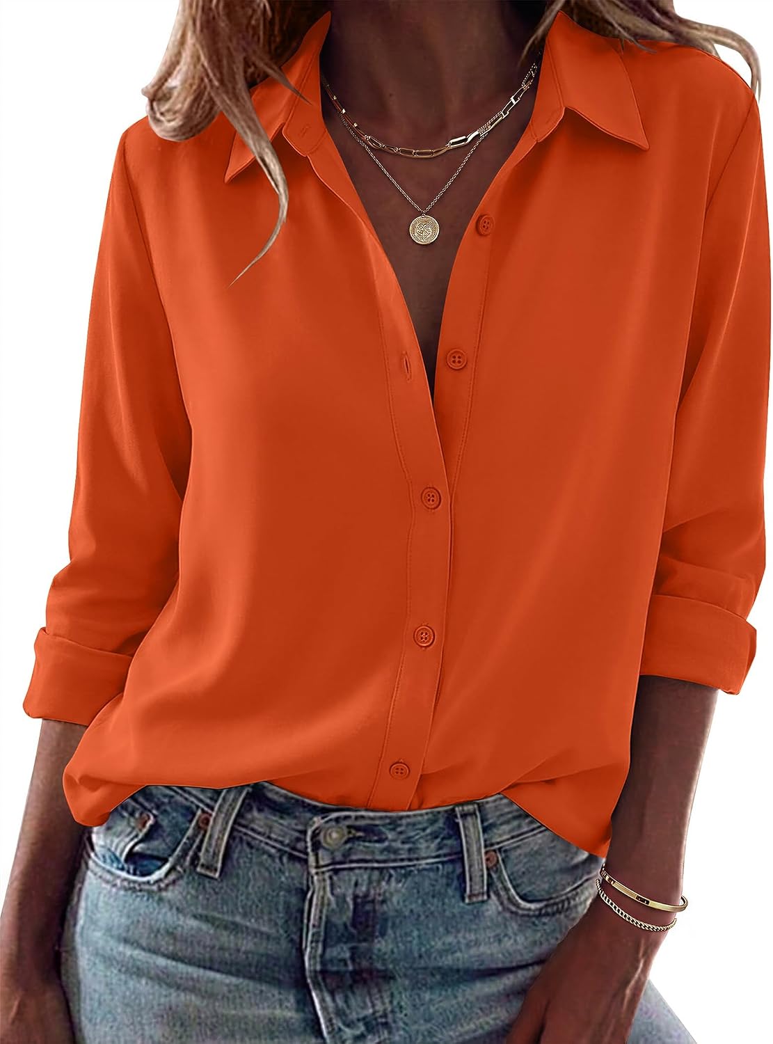 Zeagoo Blouses for Women Dressy Casual Long Sleeve Button Down Shirts Tops