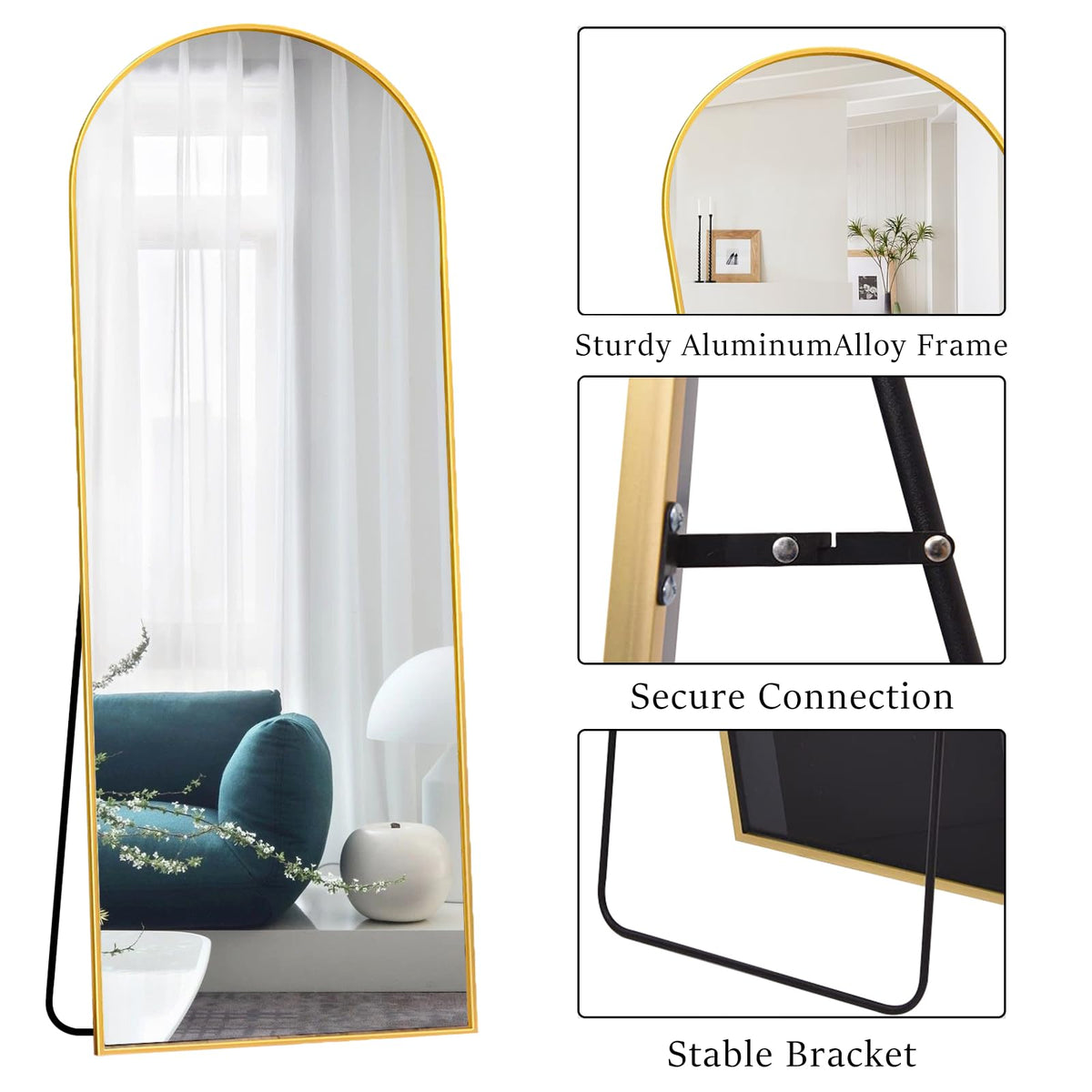 OGCAU Arched Full Length Mirror 76"x34"