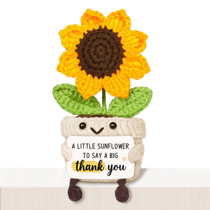 Handmade Positive Sunflower Crochet Decor