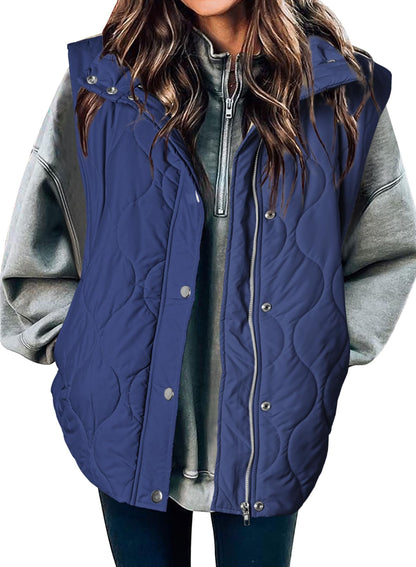 EVALESS Womens Lightweight Cropped Puffer Vest
