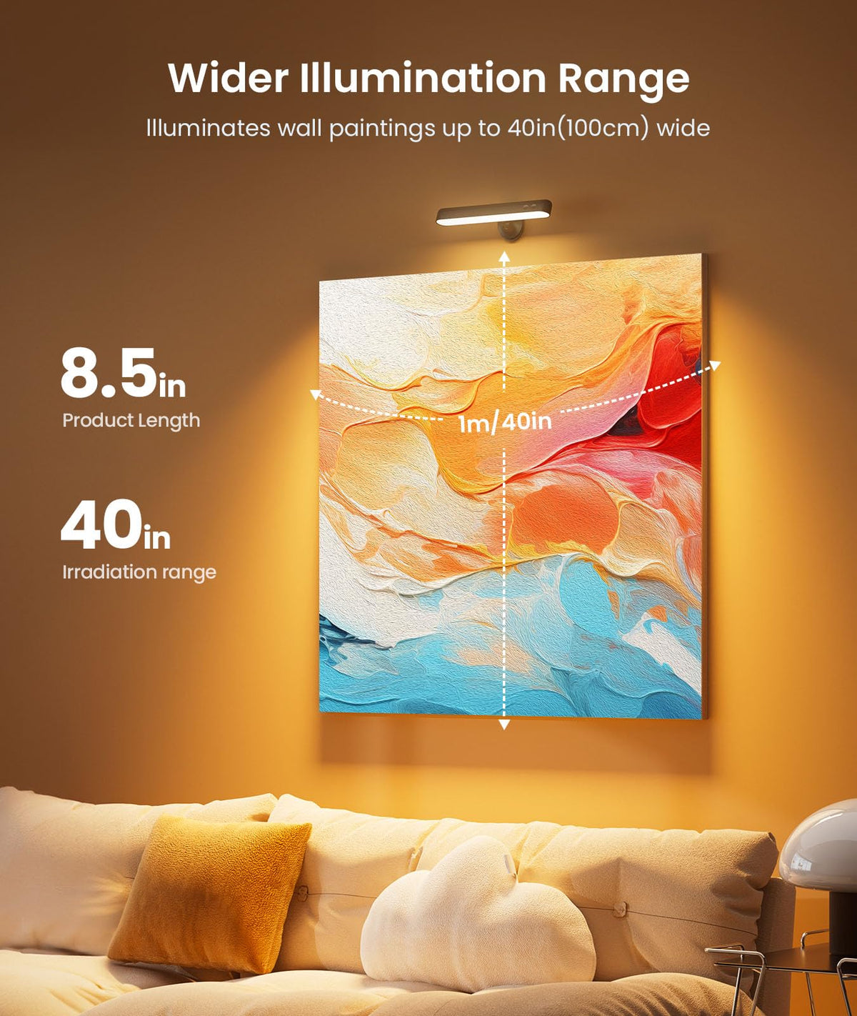 Popoiron Wall Sconce with 7500mAh Rechargeable Battery LED Wall Light