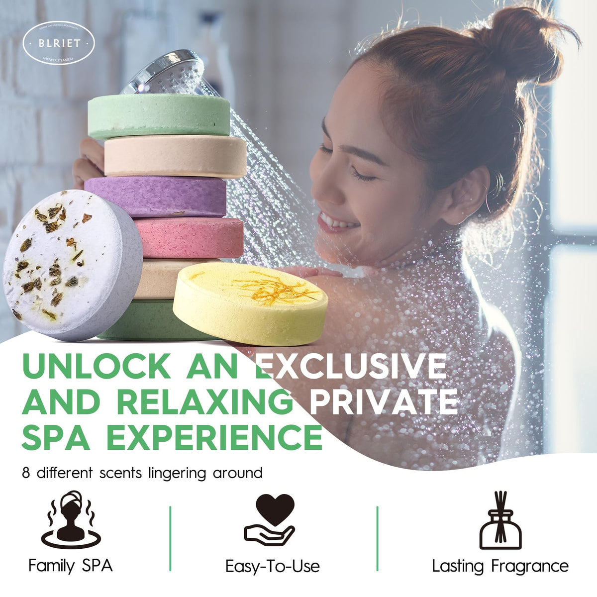 Blriet Shower Steamers Aromatherapy Relief Gifts 8 ct
