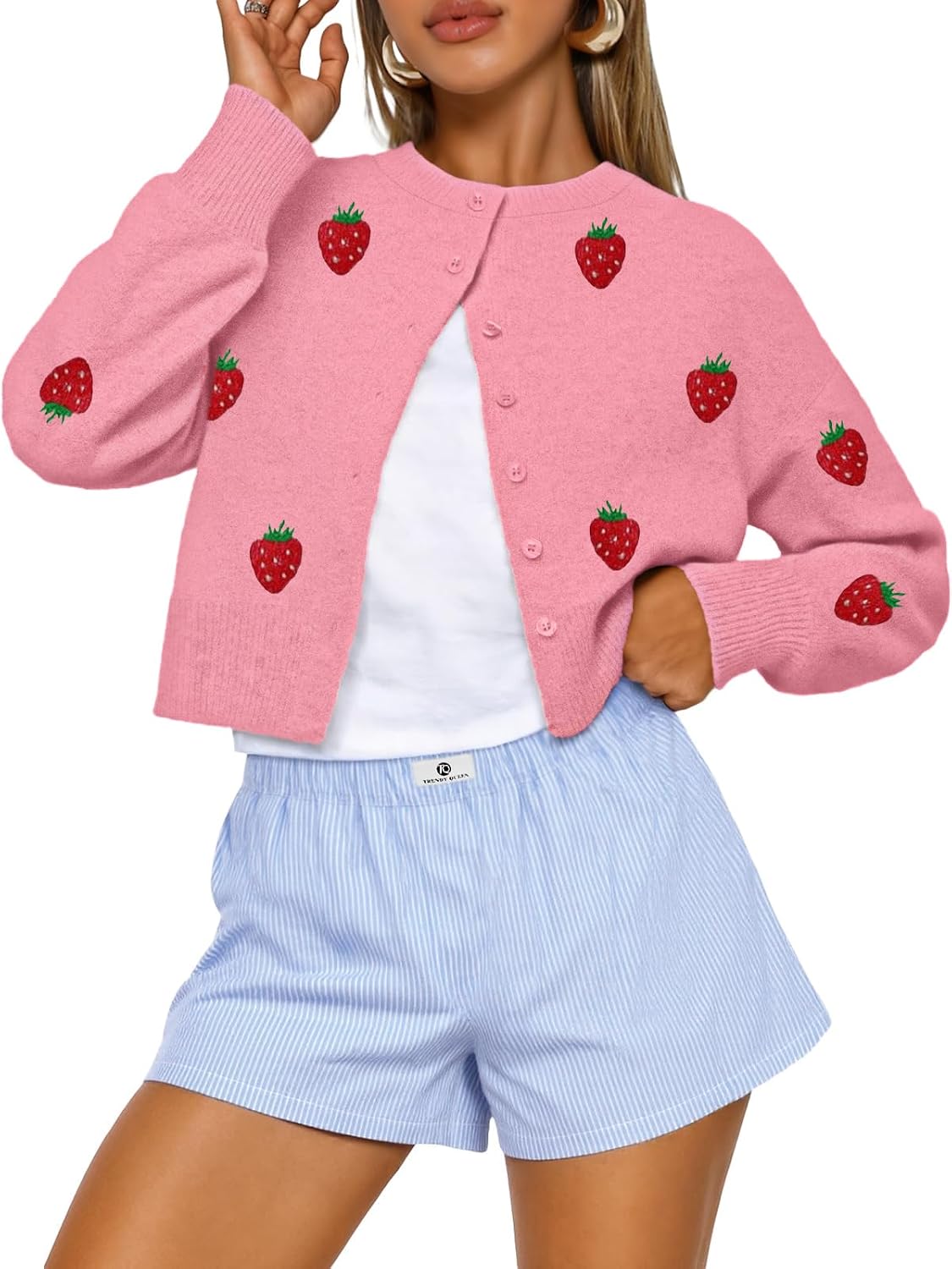 Trendy Queen Cropped Cardigan Sweaters for Women Fall Fashion Clothes 2026