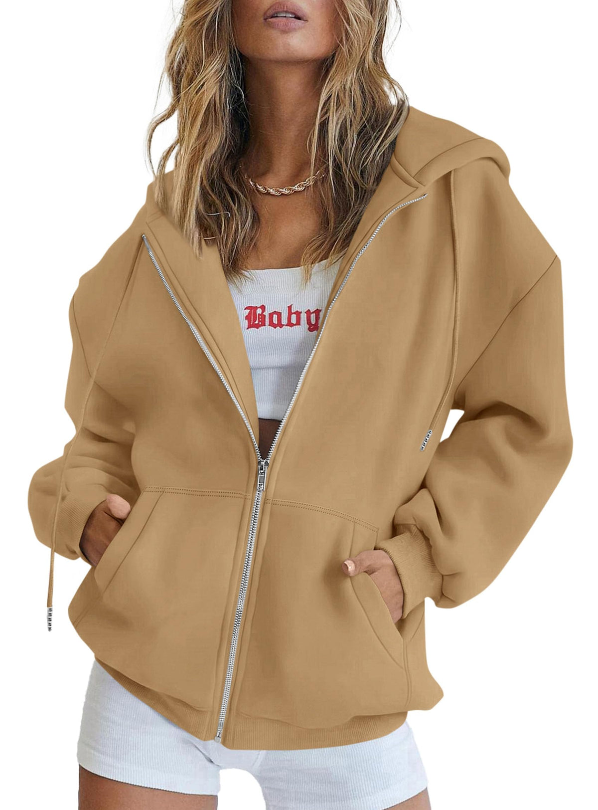 PRETTYGARDEN Women's Fall Zip Up Hoodies Sweatshirts