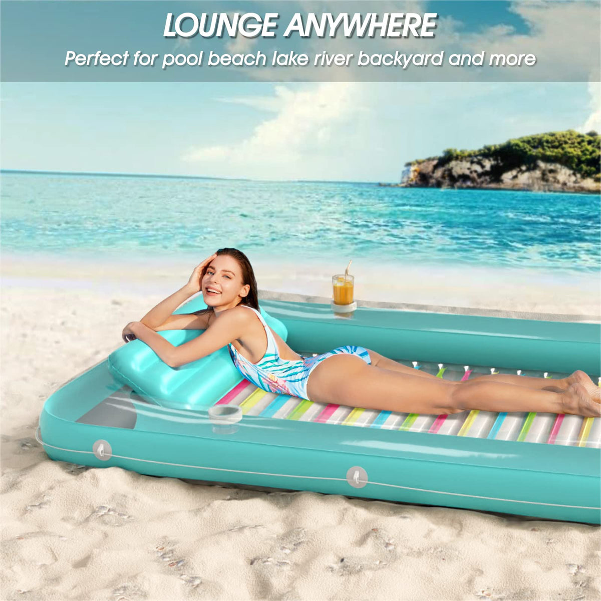 Inflatable Tanning Pool Lounger Float