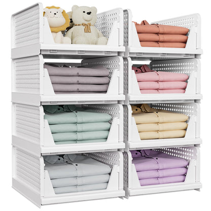 Snslxh 5 Pack Stackable Closet Storage Basket