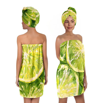 Bath Wrap and Hair Drying Towel Set – Microfiber Quick Dry