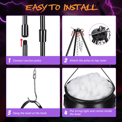 Aw 9Ft Animatronics Flying Witch Hovering Broom Animated Ac 100V-240V Halloween Outdoor Decoration Motion Activated