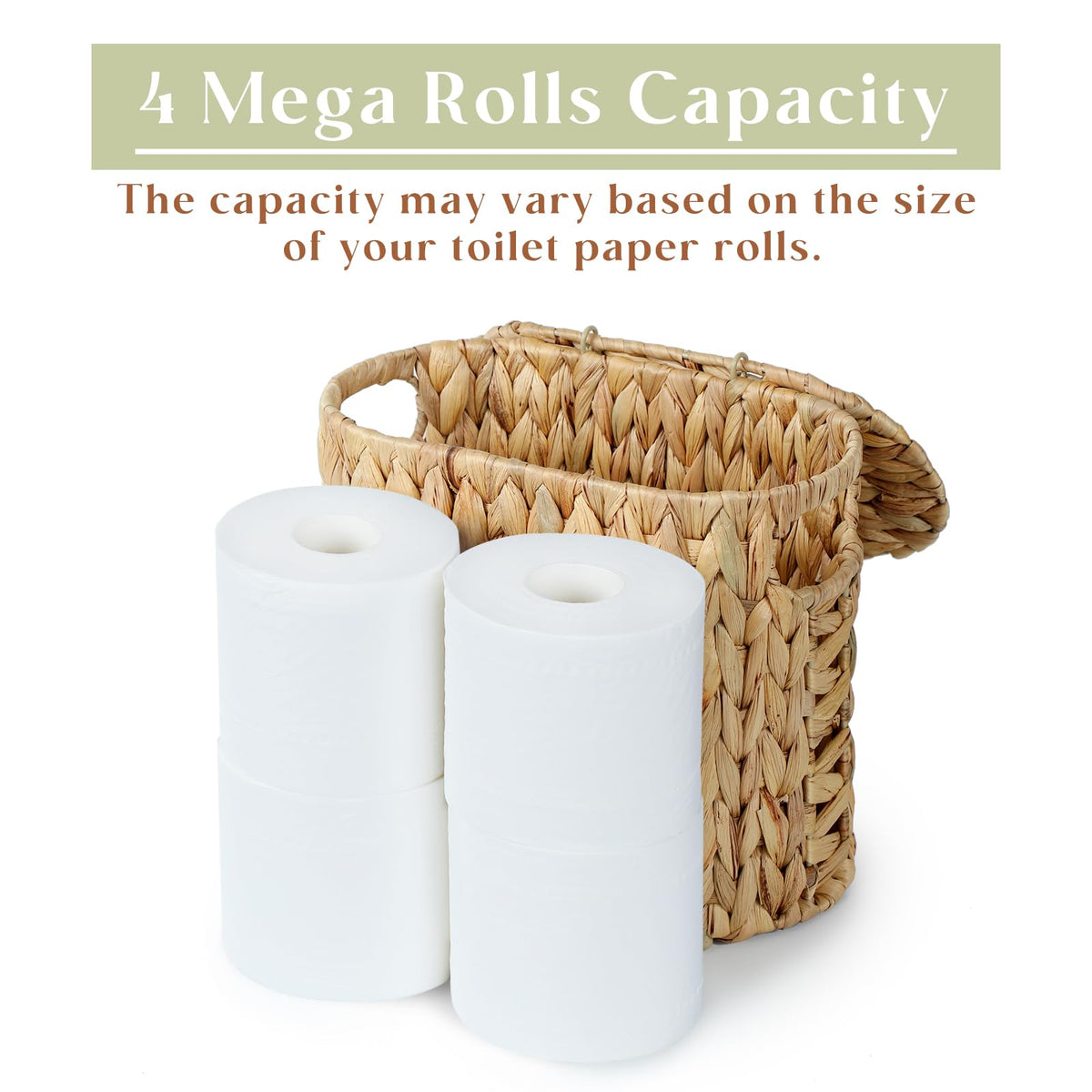 Yangqihome Toilet Paper Storage, Water Hyacinth Toilet Paper Storage with Lid