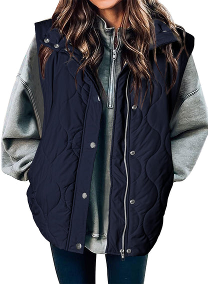 EVALESS Womens Lightweight Cropped Puffer Vest