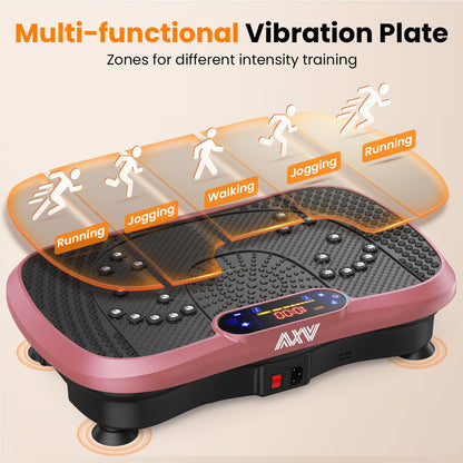Axv Vibration Plate Fitness Platform Exercise Machine Vibrating Shaking Full Body Shaker Workout Vibrate Stand Shake Board Sport for Weight Loss Fat Burner for Gym Home Office