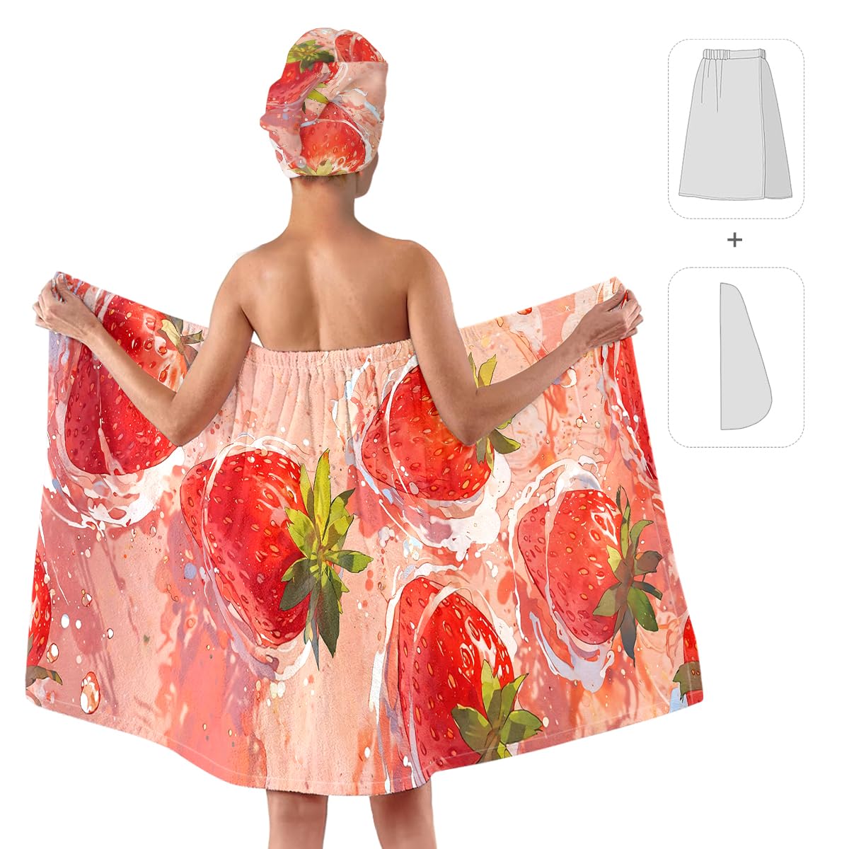 Bath Wrap and Hair Drying Towel Set – Microfiber Quick Dry