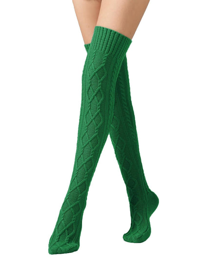 Leoparts Women's Cable Knit Thigh High Socks Over Knee Leg Warmer Stockings