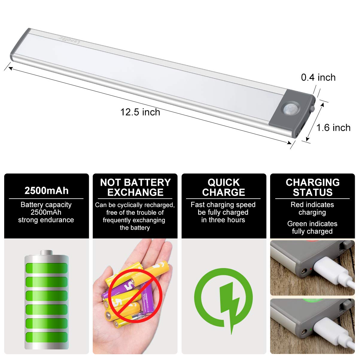 54-LED Motion Sensor Cabinet Light