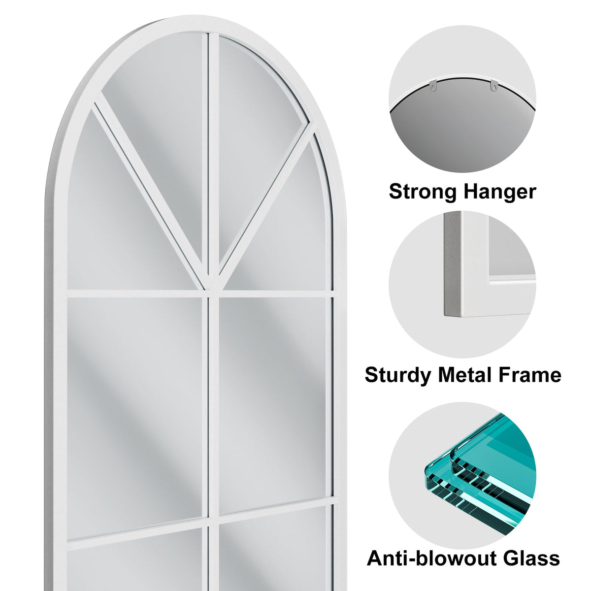 OGCAU Arched Full Length Mirror 76"x34"