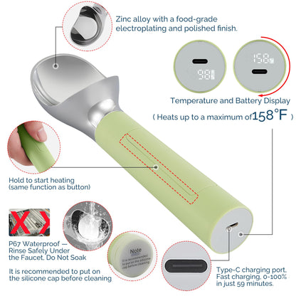 Heated Ice Cream Scoop Rechargeable
