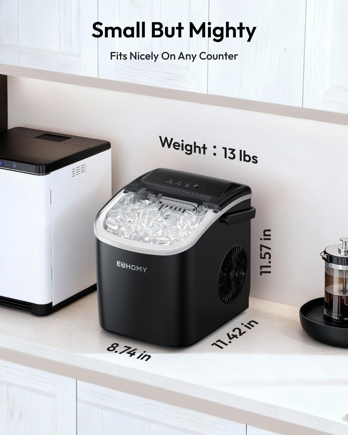 Euhomy Countertop Ice Maker Machine with Handle