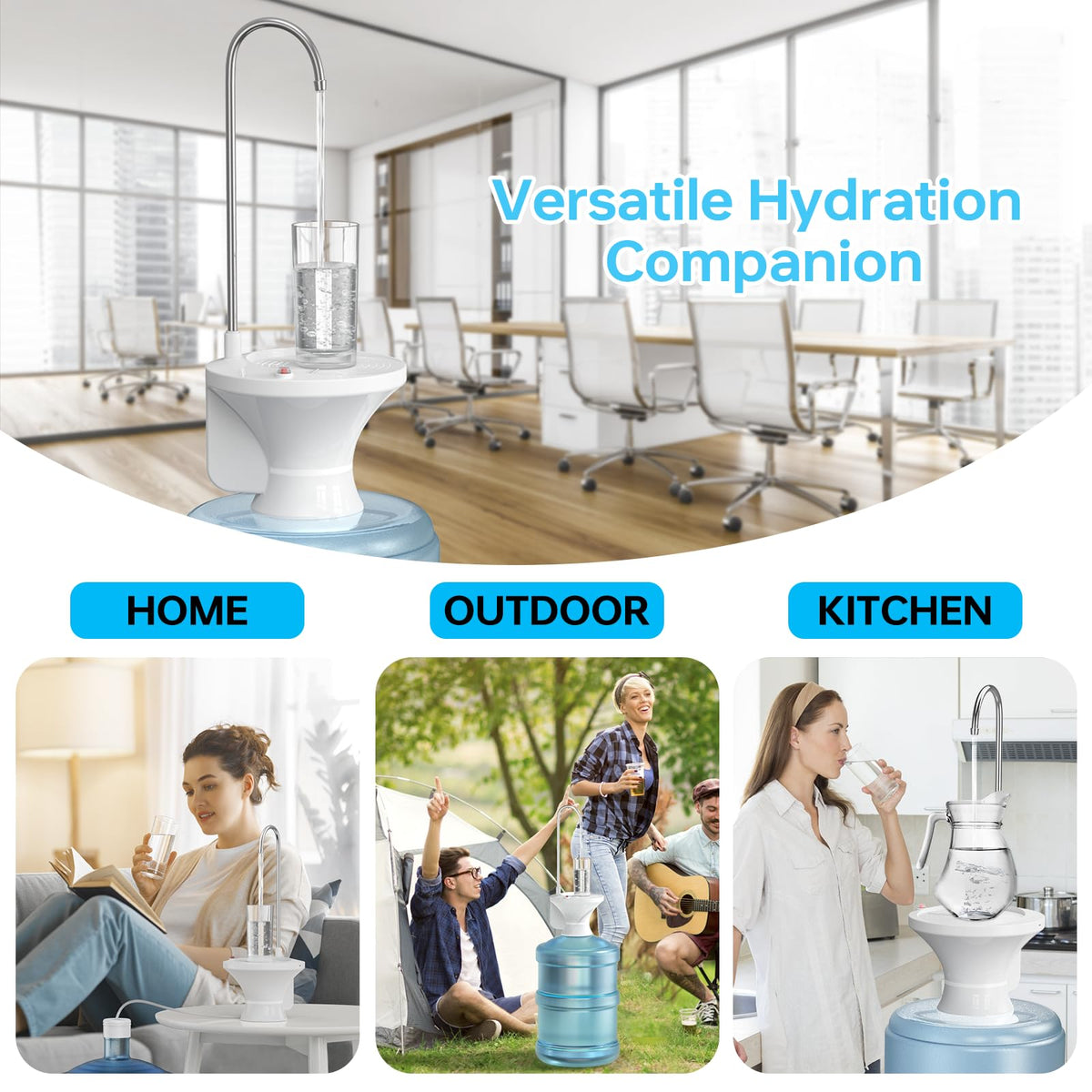 Drinking Water Dispenser Pump, Automatic Electric Drinking Water Bottle Pump for 2-5 Gallon Water Jugs