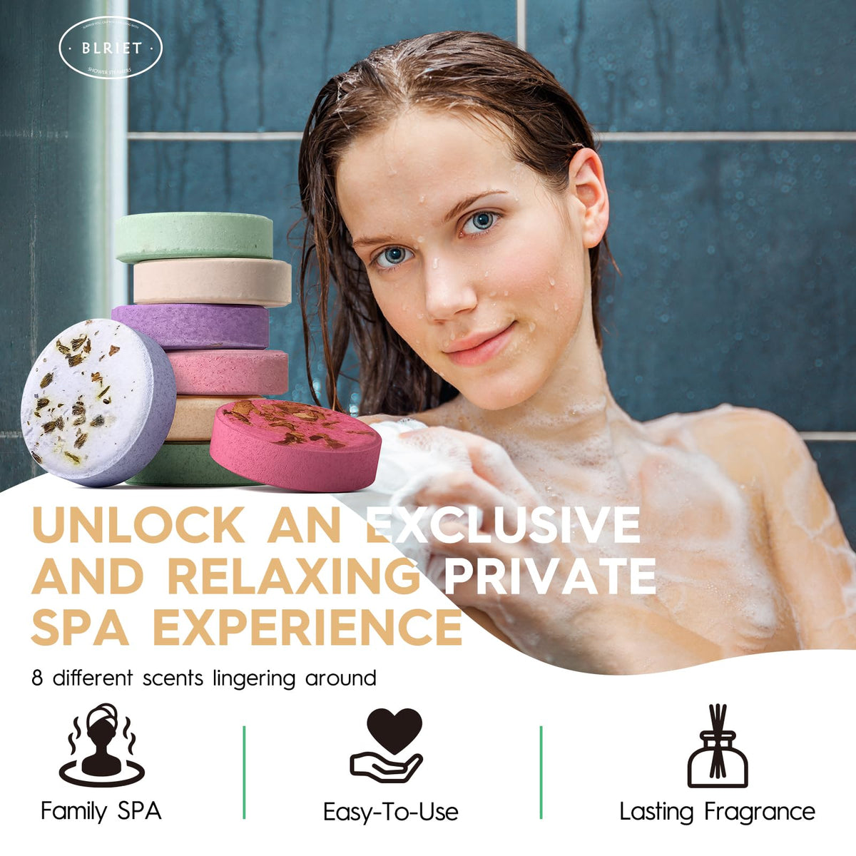 Blriet Shower Steamers Aromatherapy Relief Gifts 8 ct