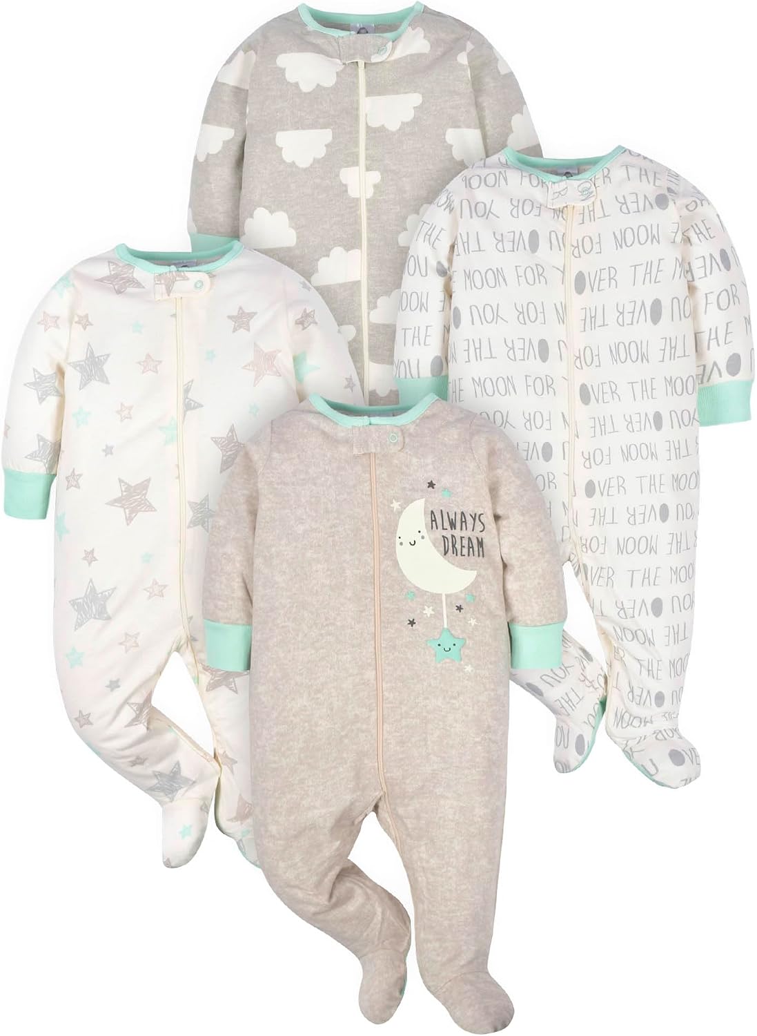 Gerber Baby Girls 4-Pack Sleep 'N Play Footie