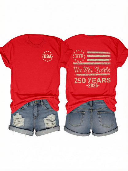 American Flag Shirts for Women 4th of July T-Shirts Usa Graphic Tees Casual Blouse Tops