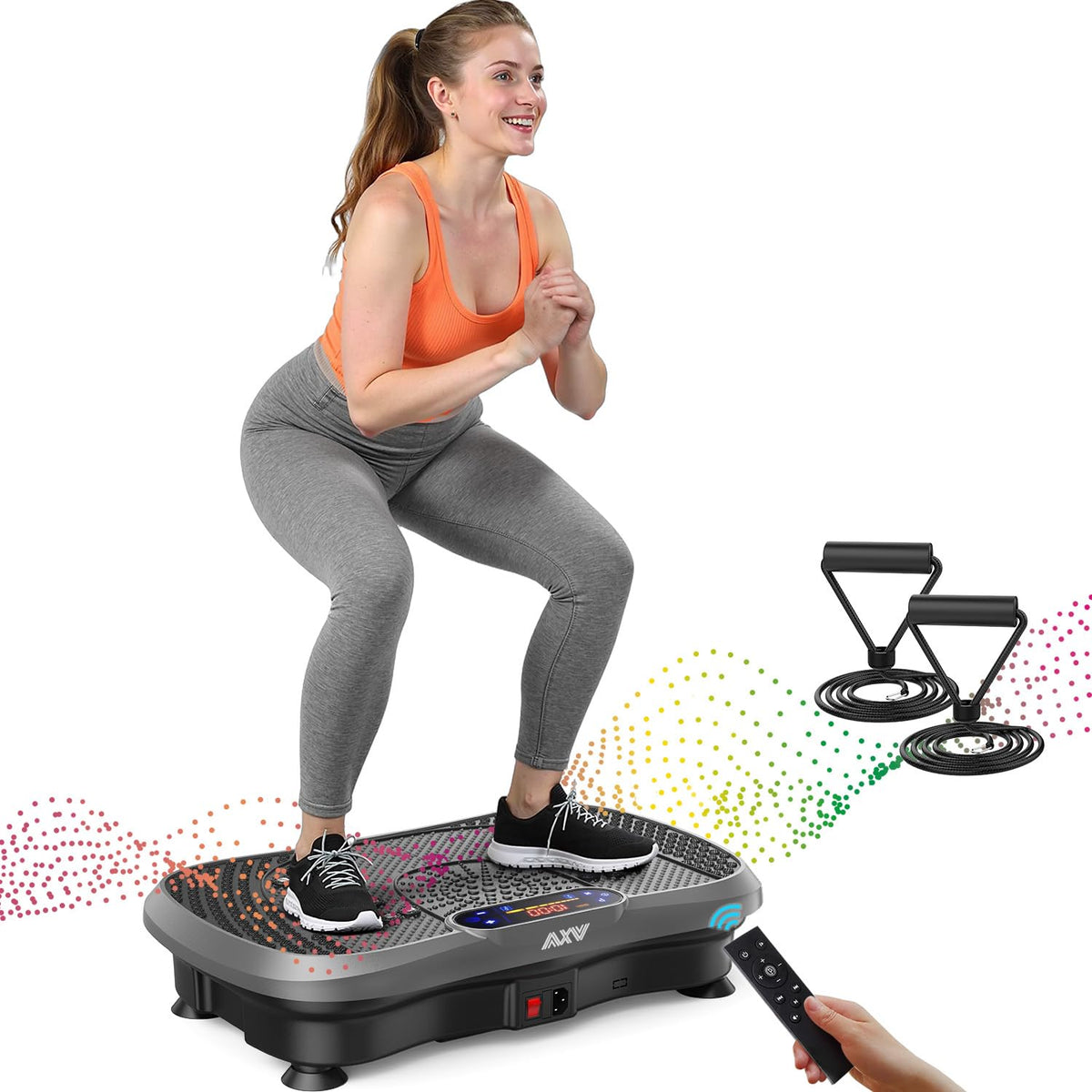 Axv Vibration Plate Fitness Platform Exercise Machine Vibrating Shaking Full Body Shaker Workout Vibrate Stand Shake Board Sport for Weight Loss Fat Burner for Gym Home Office