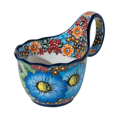 Alma Handpainted Microwavable Soup Bowl with Loop Handle 18.6Oz, Cereal Bowl with Handle
