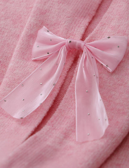 ZESICA Cute Bow Long Sleeve Oversized Sweaters