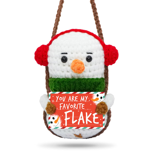 Oassie Christmas Tree Crochet - Xmas Stocking Stuffers Gifts for Women Men | Christmas Tree Decorations, Christmas Crochet Gifts for Friends/Family/Coworkers, Emotional Support Message, Handmade