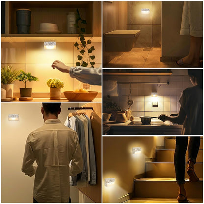 Guankai 8 Pack Motion Sensor Stair Light for Indoor, Battery Operated