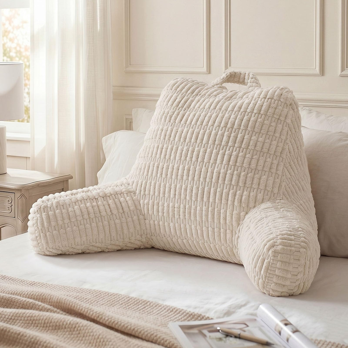 Blissful Diary Reading Pillow, Backrest Pillow with Shredded Memory Foam