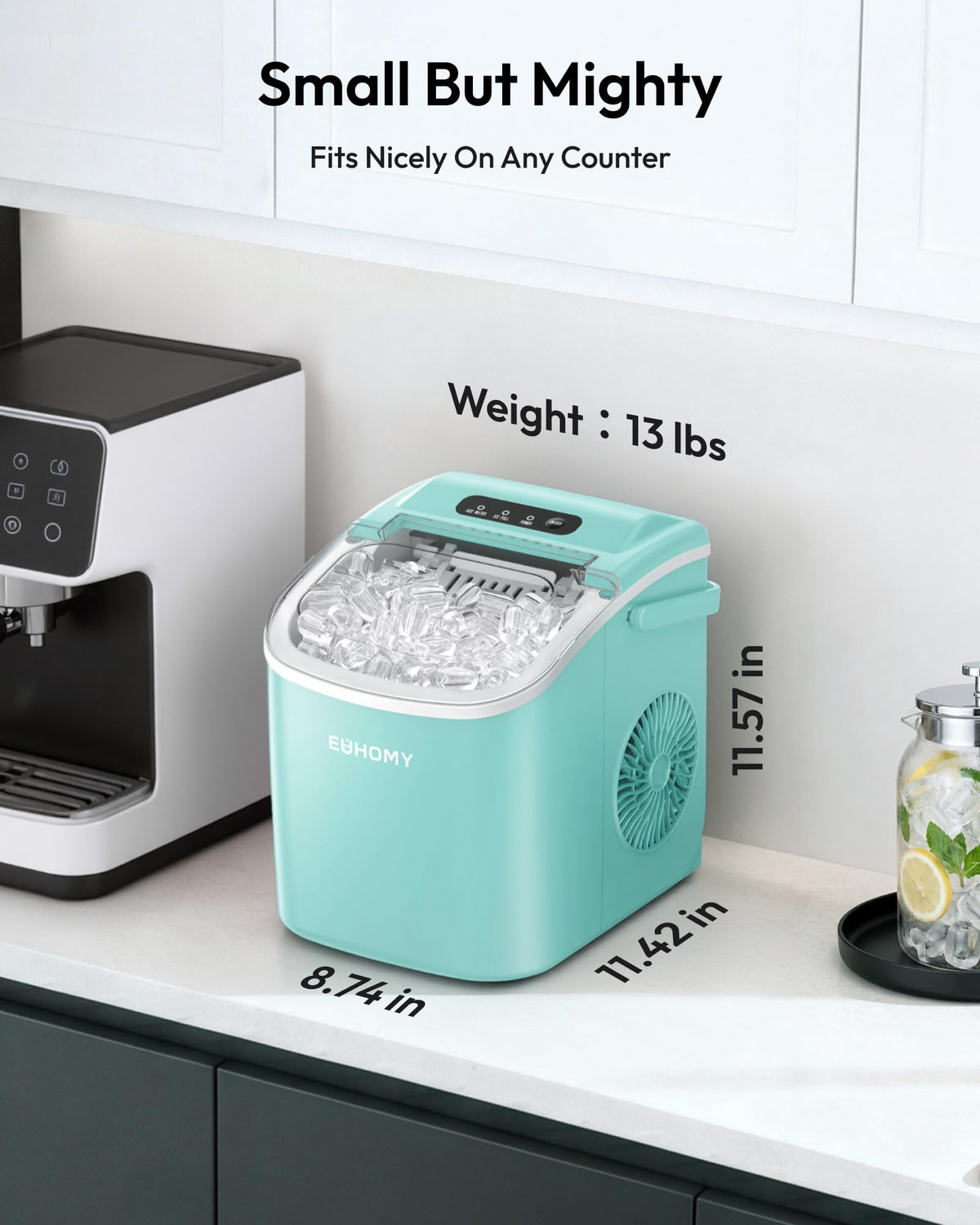 Euhomy Countertop Ice Maker Machine with Handle