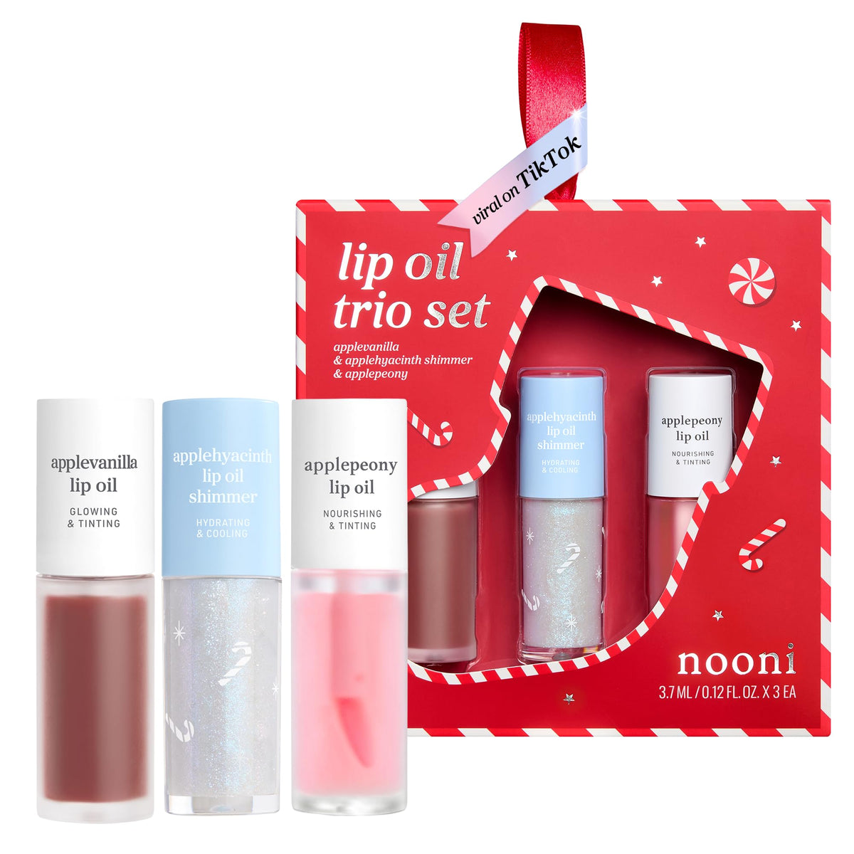 NOONI Korean Lip Oil - Applepeony - pH Color-Changing Plumping Lip Gloss