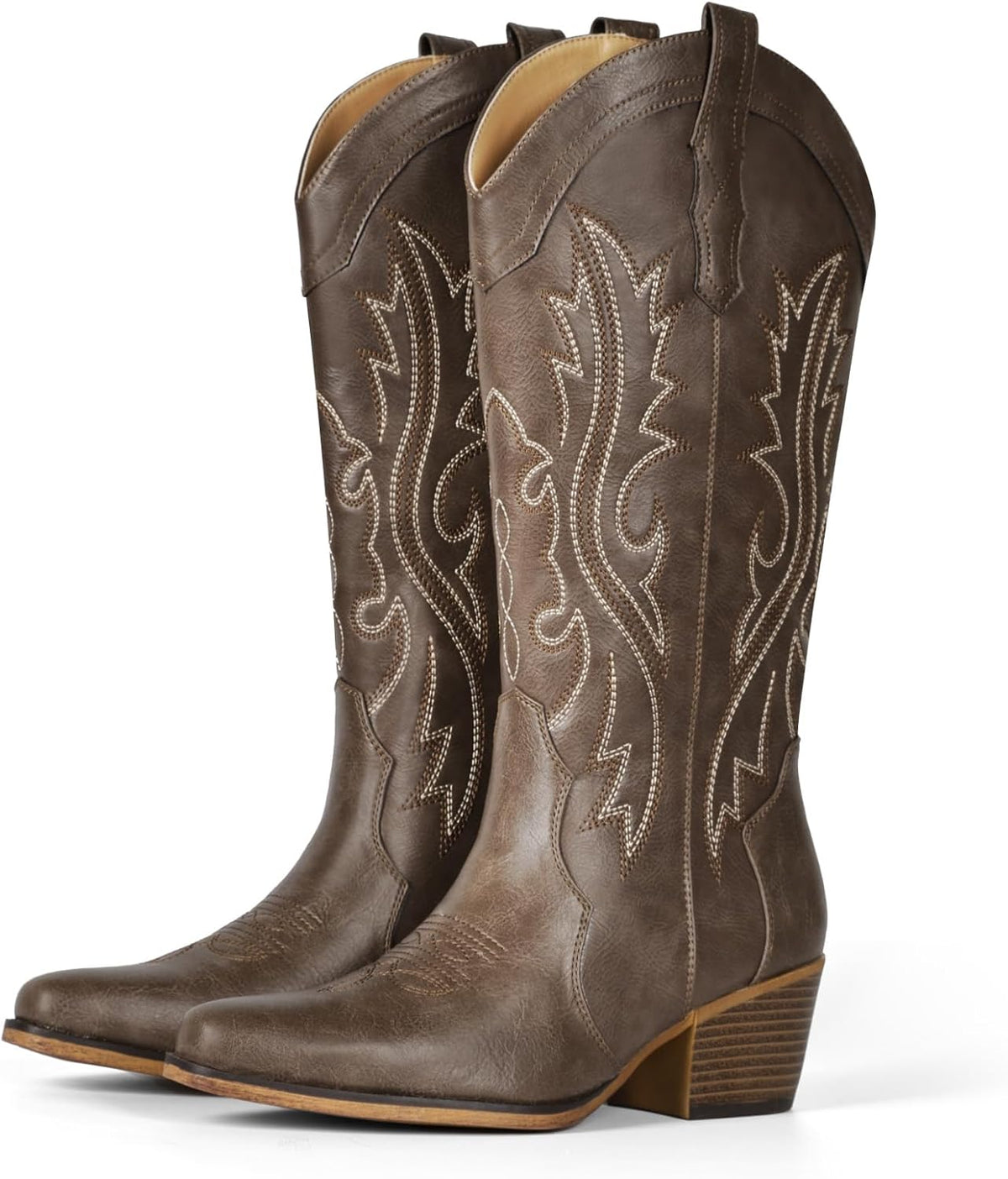 BEST SELLER - IUV Cowboy Boots For Women Western Cowgirl Boots Mid Calf Snip Toe
