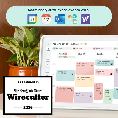 Skylight Calendar: 15-Inch Wall Planner Digital Calendar & Chore Chart, Smart Touchscreen Interactive Display