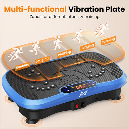 Axv Vibration Plate Fitness Platform Exercise Machine Vibrating Shaking Full Body Shaker Workout Vibrate Stand Shake Board Sport for Weight Loss Fat Burner for Gym Home Office