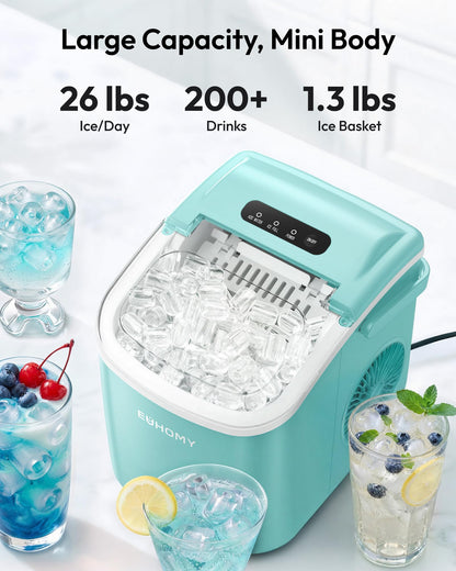 Euhomy Countertop Ice Maker Machine with Handle