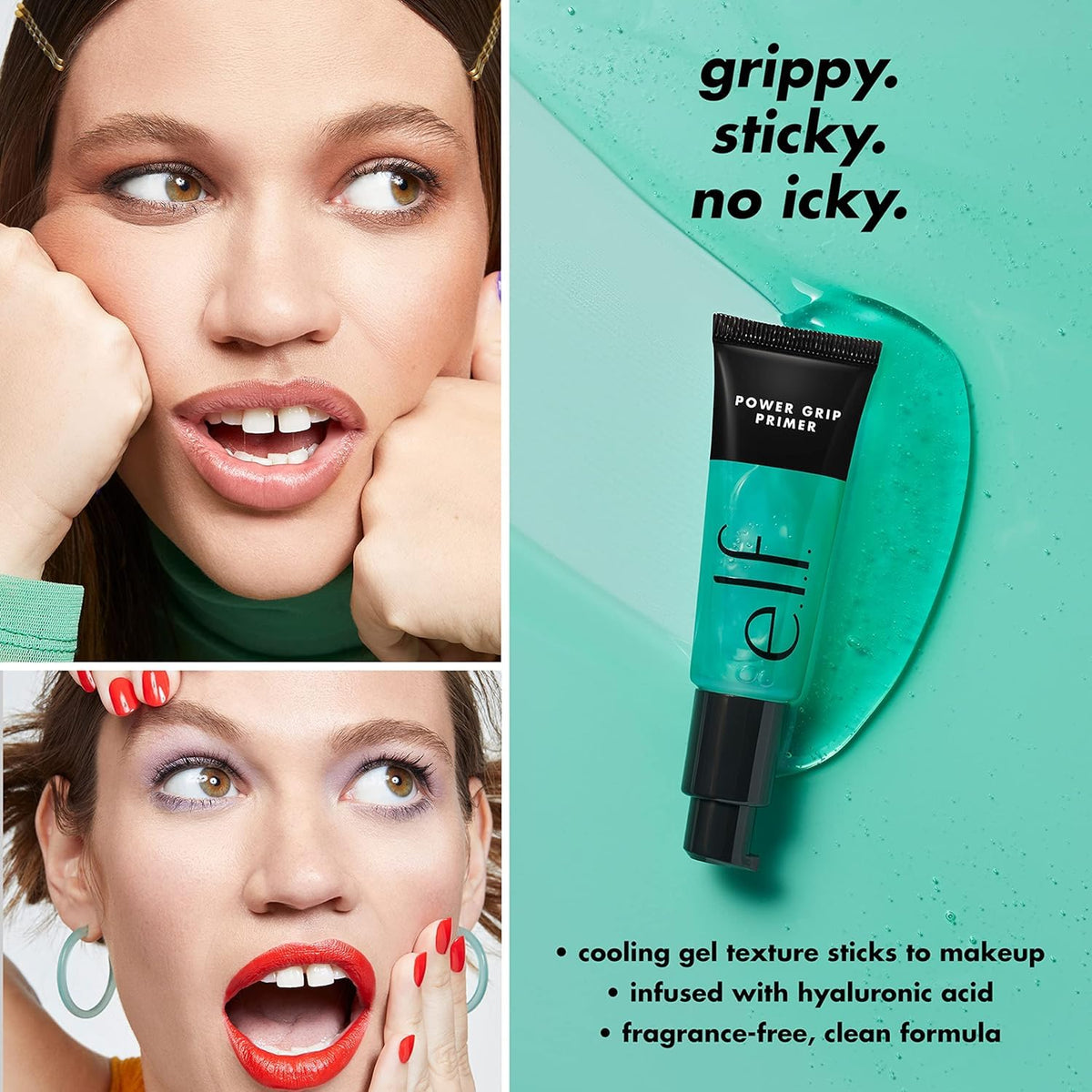 E.l.f. Power Grip Primer, Gel-Based & Hydrating Face Primer for Smoothing Skin & Gripping Makeup, Moisturizing & Priming, Vegan & Cruelty-Free, 0.811 Fl Oz