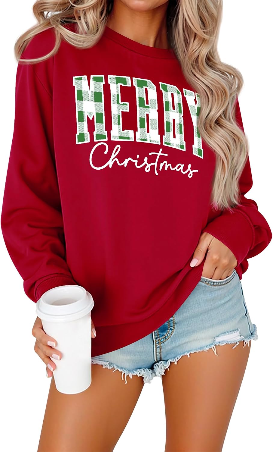 Christmas Shirts For Women Merry Christmas Graphic Crewneck Sweatshirt Tops