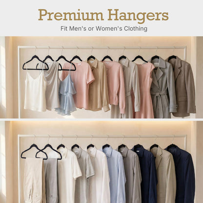 House Day Black Velvet Hangers 60 Pack