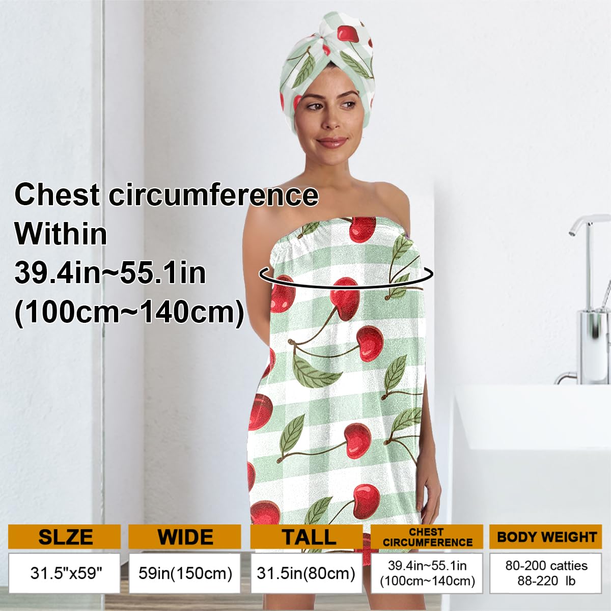 Bath Wrap and Hair Drying Towel Set – Microfiber Quick Dry