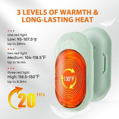 AI Hand Warmers Rechargeable 2 Pack, AI Smart Chips Electric Hand Warmers, 20Hrs Long