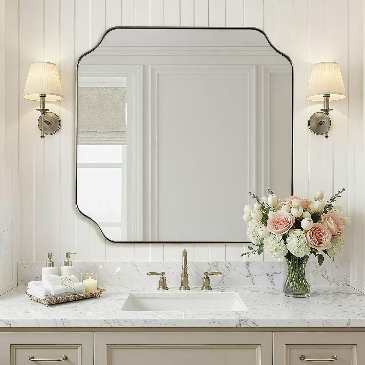 Andy Star Unique Rectangle Wall Mirror, 24"X32"