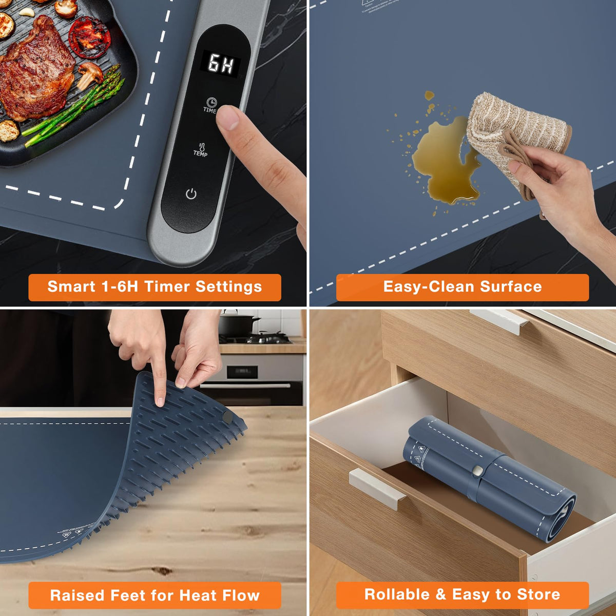 FYY Warming Mat for Food 24"x15", Rapid and Full Surface Heating