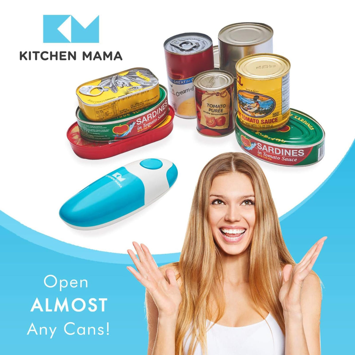 Kitchen Mama Auto Electric Can Opener: Open Your Cans with a Simple Press of Button