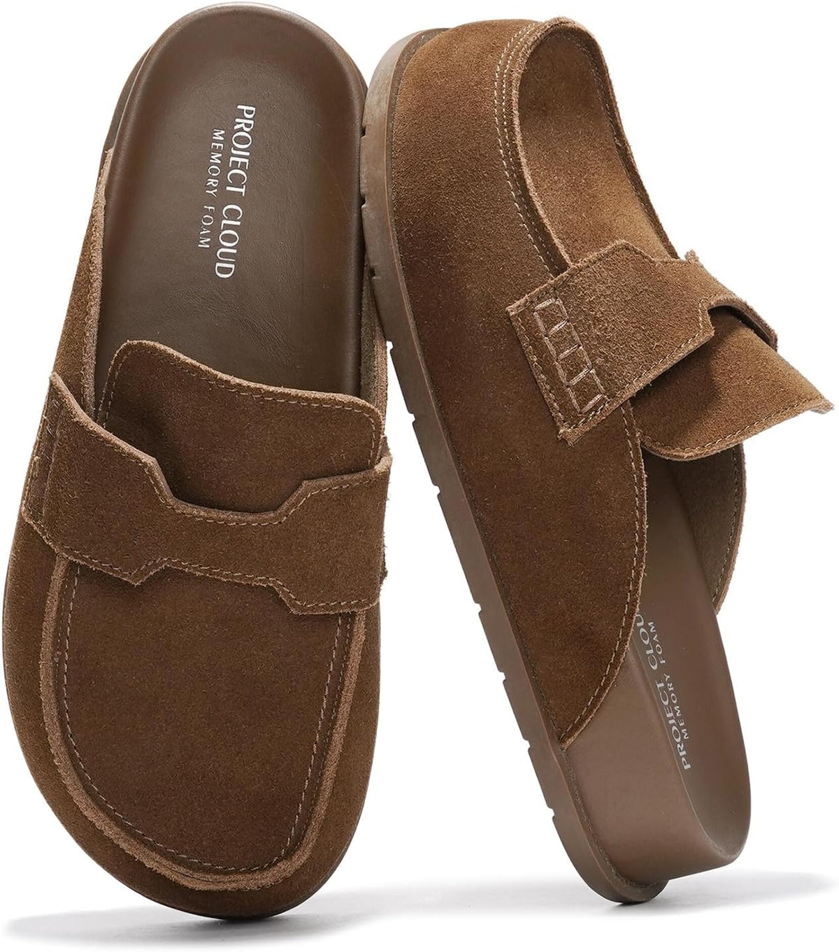Project Cloud 100% Genuine Leather Slip-On Womens Clogs Mules for Women