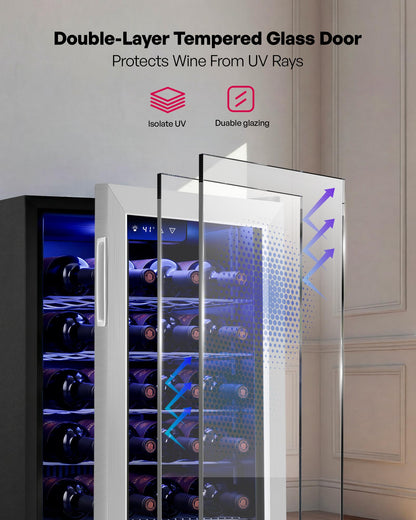 Icyglee 25 Bottle Compressor Wine Cooler Refrigerator