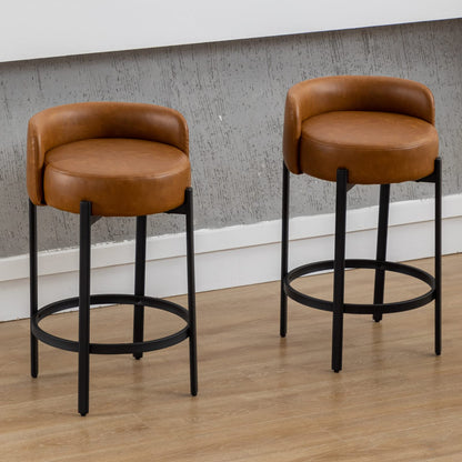 Lukealon Mid Century Linen Counter Stools Set of 4